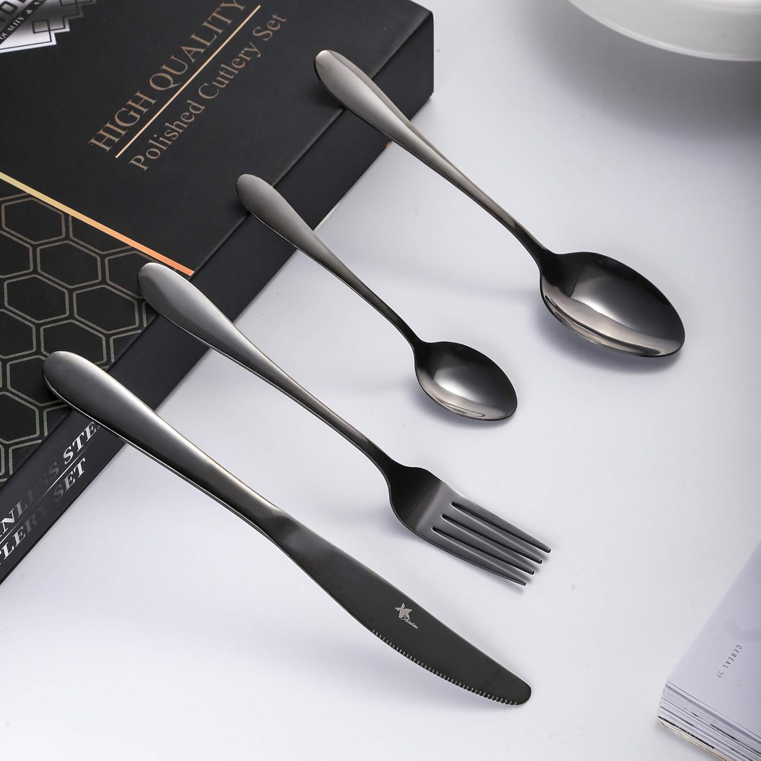Avalon Black flatware set